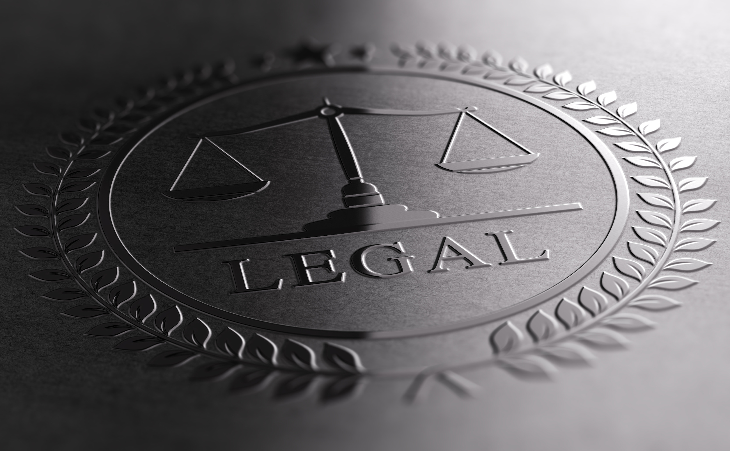 Legal Sign Design With Scales Of Justice Symbol.